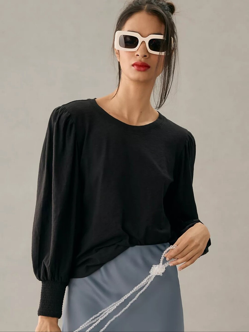 Nation LTD Loren Smocked Peasant Tee